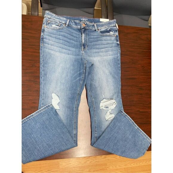 Edgely Maurices Distressed High Rise Flare Jeans Size 24W - Picture 1 of 13